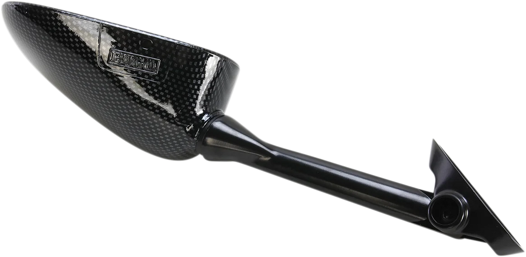 Emgo Mirror - Side View - Black/Carbon Fiber - Rectangle - Left - Suzuki 20-97204 - Back View