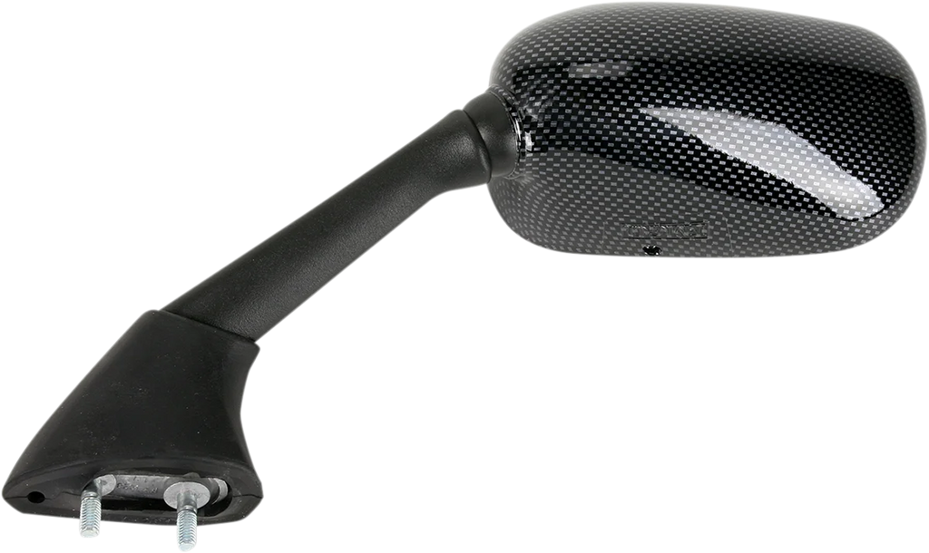 Emgo Mirror - Side View - Black/Carbon Fiber - Rectangle - Left - Yamaha 20-37444 - Main Product View