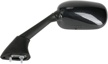 Load image into Gallery viewer, Emgo Mirror - Side View - Black/Carbon Fiber - Rectangle - Left - Yamaha 20-37444 - Main Product View