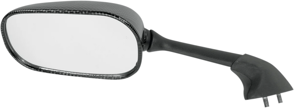 Emgo Mirror - Side View - Black/Carbon Fiber - Rectangle - Left - Yamaha 20-80544 - Main Product View