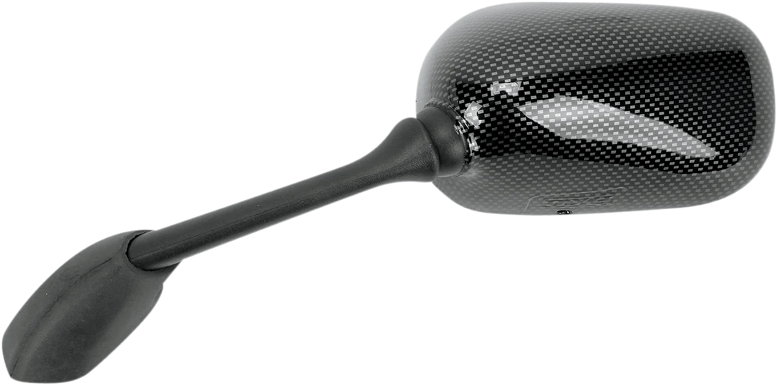 Emgo Mirror - Side View - Black/Carbon Fiber - Rectangle - Left - Yamaha 20-80544 - Side View