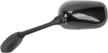 Load image into Gallery viewer, Emgo Mirror - Side View - Black/Carbon Fiber - Rectangle - Left - Yamaha 20-80544 - Side View