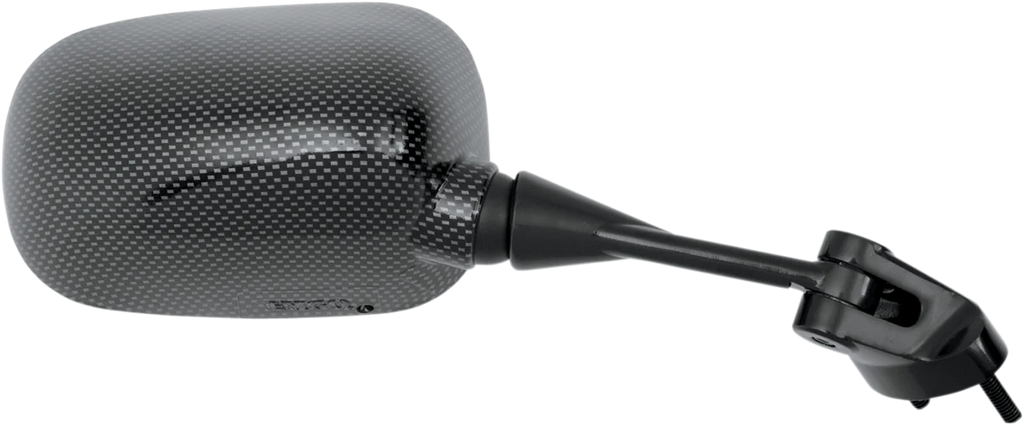 Emgo Mirror - Side View - Black/Carbon Fiber - Rectangle - Right - Kawasaki 20-43013 - Main Product View