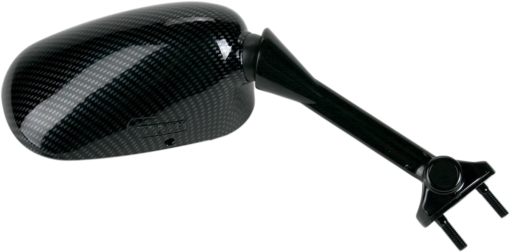 Emgo Mirror - Side View - Black/Carbon Fiber - Rectangle - Right - Kawasaki 20-43033 - Main Product View