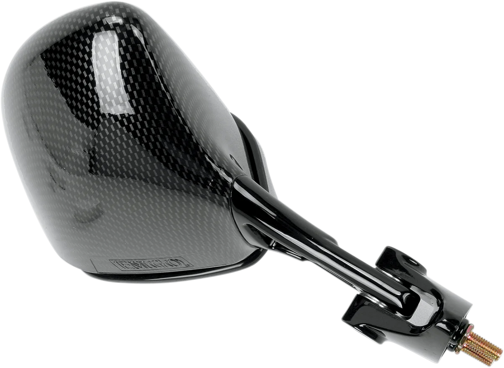 Emgo Mirror - Side View - Black/Carbon Fiber - Rectangle - Right - Kawasaki 20-43053 - Main Product View
