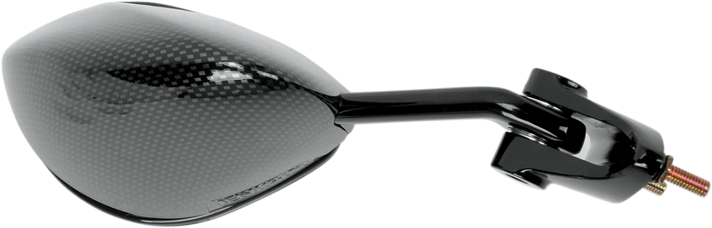Emgo Mirror - Side View - Black/Carbon Fiber - Rectangle - Right - Kawasaki 20-43063 - Main Product View