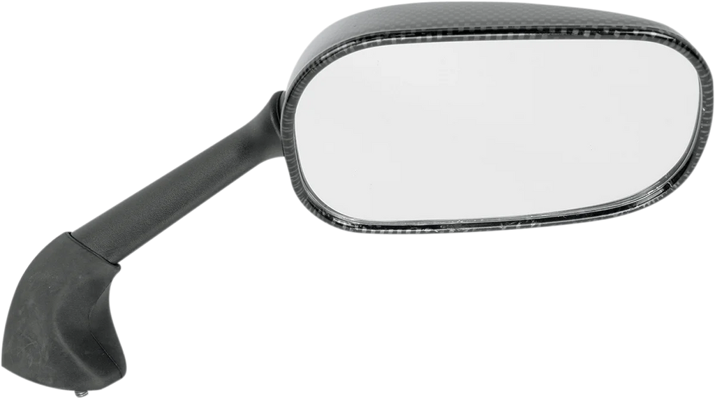Emgo Mirror - Side View - Black/Carbon Fiber - Rectangle - Right - Yamaha 20-80543 - Main Product View