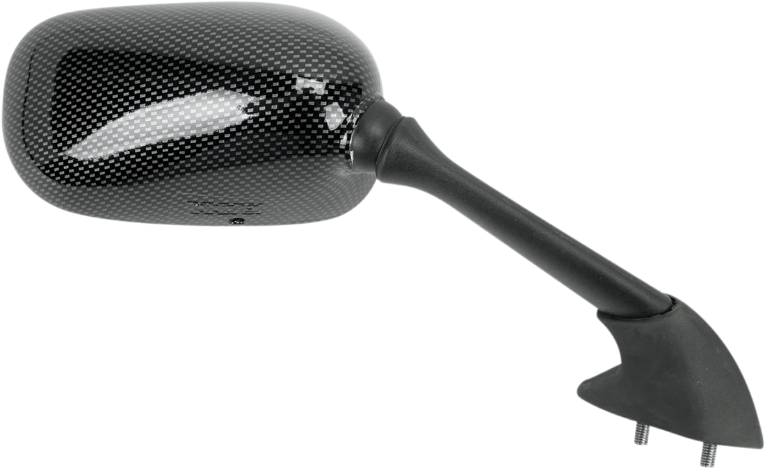 Emgo Mirror - Side View - Black/Carbon Fiber - Rectangle - Right - Yamaha 20-80543 - Side View