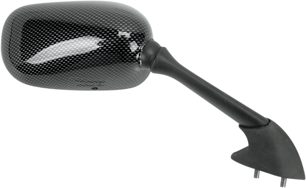 Emgo Mirror - Side View - Black/Carbon Fiber - Rectangle - Right - Yamaha 20-80543 - Side View