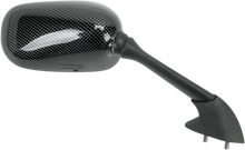 Load image into Gallery viewer, Emgo Mirror - Side View - Black/Carbon Fiber - Rectangle - Right - Yamaha 20-80543 - Side View