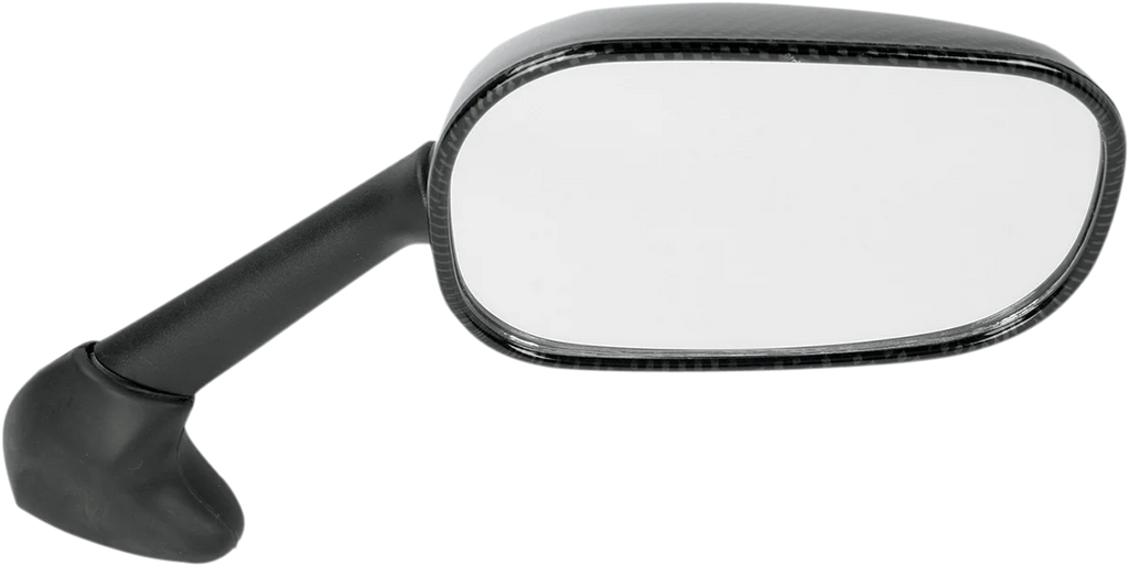 Emgo Mirror - Side View - Black/Carbon Fiber - Rectangle - Right - Yamaha 20-80553 - Main Product View