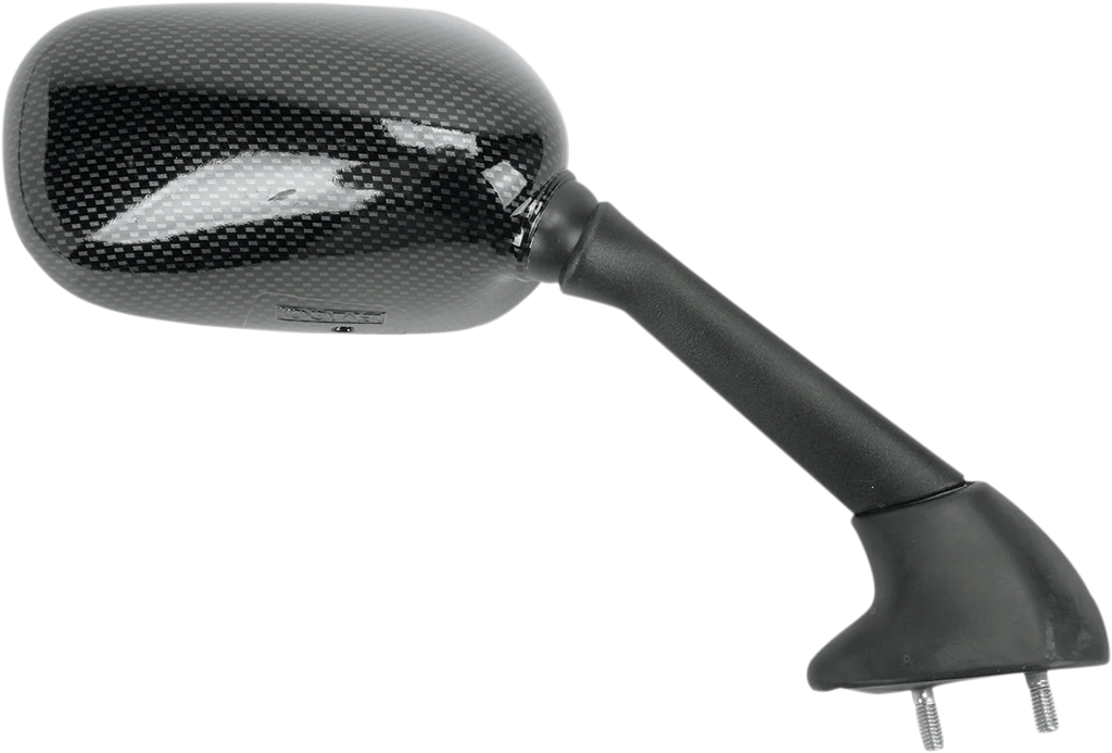 Emgo Mirror - Side View - Black/Carbon Fiber - Rectangle - Right - Yamaha 20-80553 - Side View