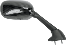Load image into Gallery viewer, Emgo Mirror - Side View - Black/Carbon Fiber - Rectangle - Right - Yamaha 20-80553 - Side View