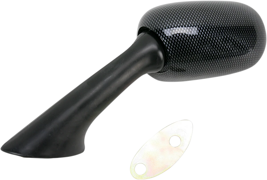 Emgo Mirror - Side View - Carbon Fiber - Rectangle - Left fits Honda - Side View
