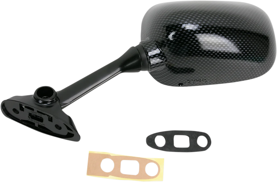 Emgo Mirror - Side View - Carbon Fiber - Rectangle - Left fits Suzuki - Side View