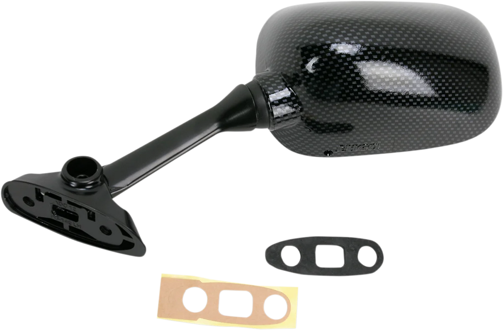 Emgo Mirror - Side View - Carbon Fiber - Rectangle - Left fits Suzuki - Side View