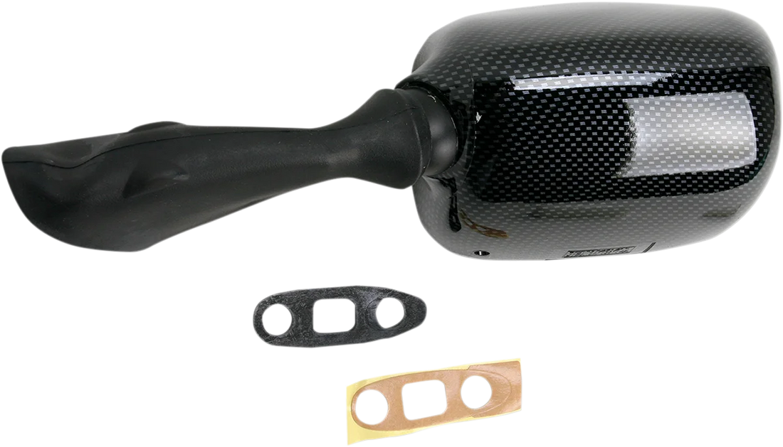 Emgo Mirror - Side View - Carbon Fiber - Rectangle - Left fits Suzuki - Side View