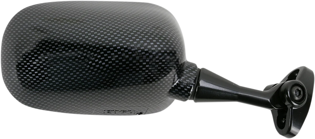 Emgo Mirror - Side View - Carbon Fiber - Rectangle - Right fits Honda - Side View