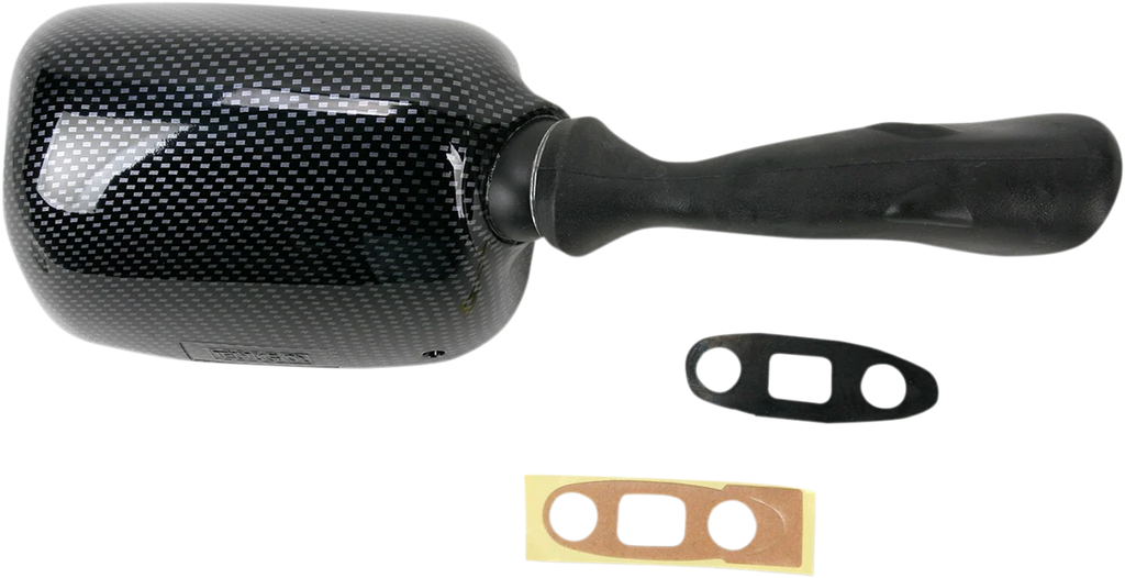 Emgo Mirror - Side View - Carbon Fiber - Rectangle - Right fits Suzuki - Back View