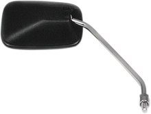 Load image into Gallery viewer, Emgo Mirror - Side View - Rectangle - Black w/Chrome Stem - Left/Right - Main Product View