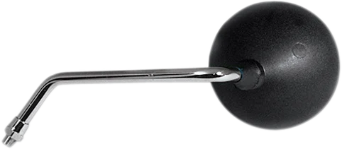 Emgo Mirror - Side View - Round - Black w/Chrome Stem - Left - Main Product View