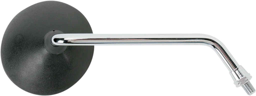 Emgo Mirror - Side View - Round - Black w/Chrome Stem - Right - Side View