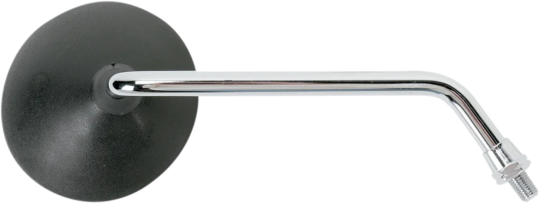 Emgo Mirror - Side View - Round - Black w/Chrome Stem - Right - Side View