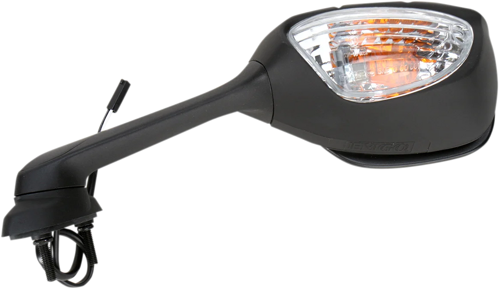 Emgo Mirror - Side View w/Integrated Turn Signals - Oval - Black - Left 20-55262 - Main Product View