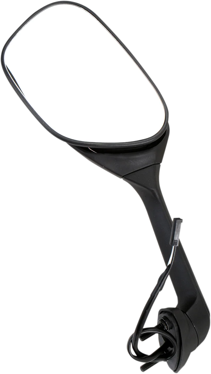 Emgo Mirror - Side View w/Integrated Turn Signals - Oval - Black - Left 20-55262 - Side View
