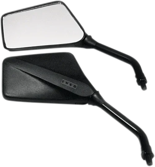 Emgo Mirror - Trimline - Side View - Rectangle - M10 x 1.25 (Left Hand) - Black - Side View