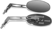 Load image into Gallery viewer, Emgo Oval Mirror - Billet - Long Stem - Main Product View