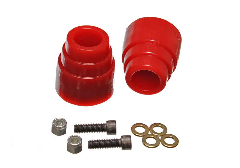 Energy Suspension 00-04 Ford Excursion 4WD Red Front Axle Bump Stop Set - Side View