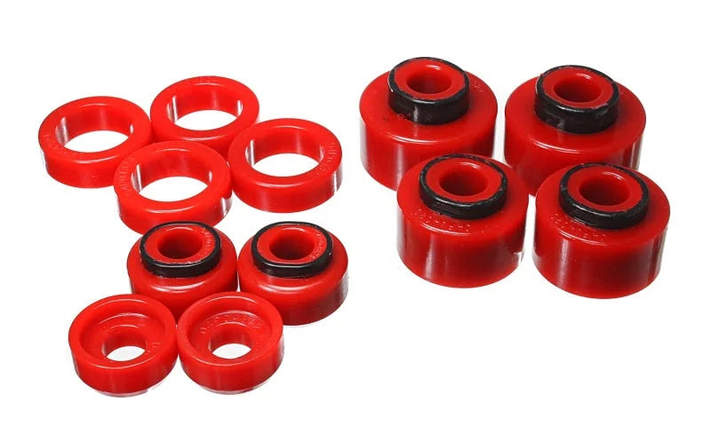 Energy Suspension 05-07 Ford F250/F350 2/4WD Red Body Mount Set - Main Product View