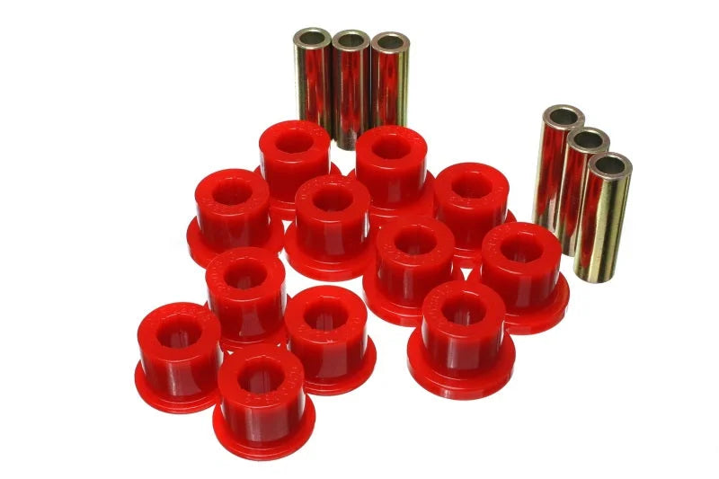Energy Suspension 05-14 Toyota Tacoma Rear Leaf Spring Bushings - Red - Main Product View