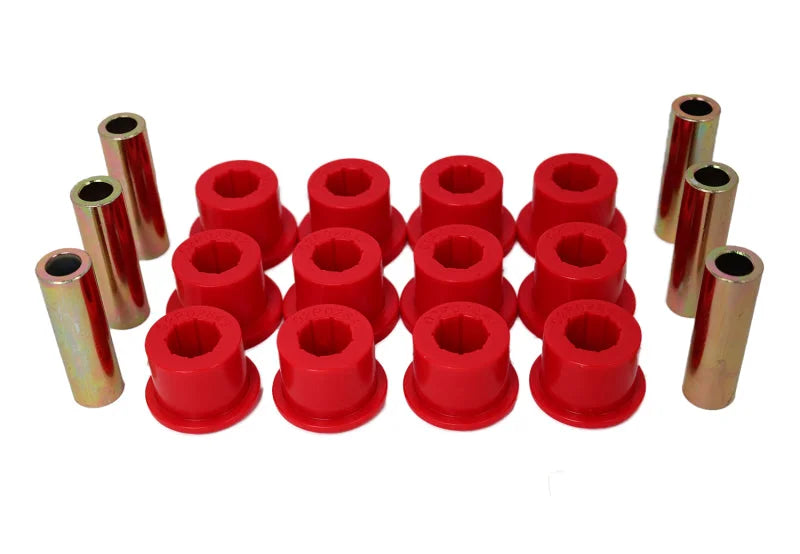 Energy Suspension 05-14 Toyota Tacoma Rear Leaf Spring Bushings - Red - Back View