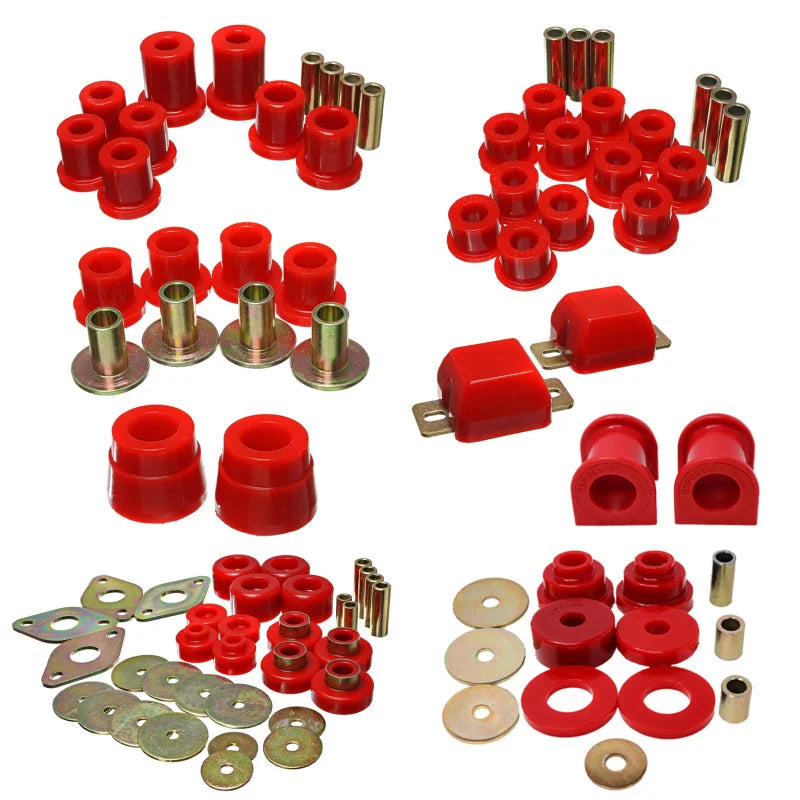 Energy Suspension 05-15 Toyota Tacoma 4WD Hyper-Flex Master Bushing Set - Red - Side View