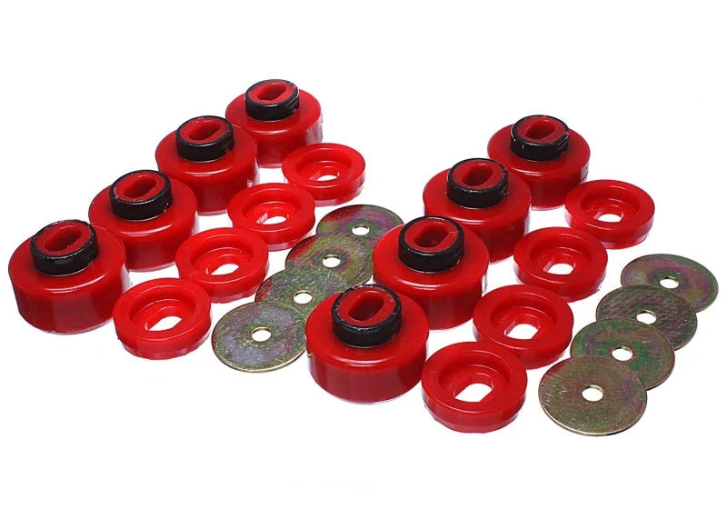 Energy Suspension 07-10 Chevy K2500/3500HD Body Mount Set - Red - Main Product View