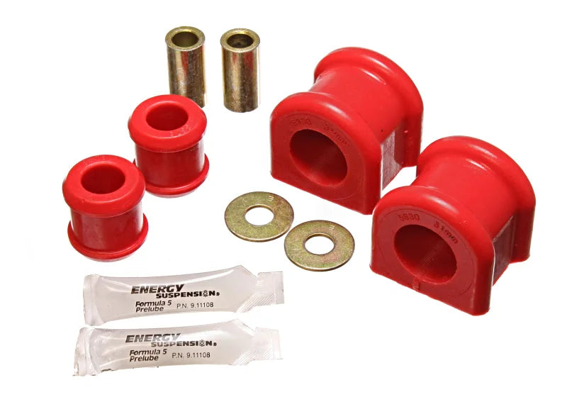 Energy Suspension 07-11 Jeep Wrangler JK Red Front 31mm Sway Bar and Endlink Bushing Set - Main Product View