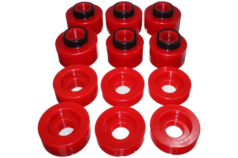 Energy Suspension 08-16 Ford F-250/F-350/F-450/F-550 Super Duty STD/Super Cab Red Body Mount Set - Main Product View