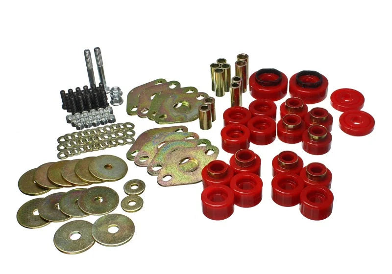 Energy Suspension 18-20 Jeep Wrangler JL Body Mount Set With Hardware - Red - Main Product View