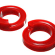 Load image into Gallery viewer, Energy Suspension 2005-07 Ford F-250/F-350 SD 2/4WD Front Coil Spring Isolator Set - Red - Side View