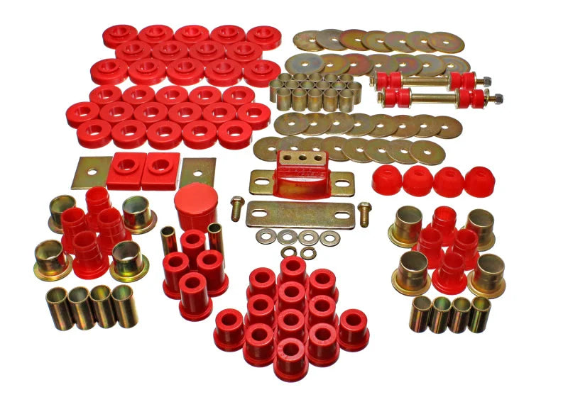 Energy Suspension 55-57 Chevrolet Belair/El Camino/Impala Red Hyper-Flex Master Bushing Set - Main Product View