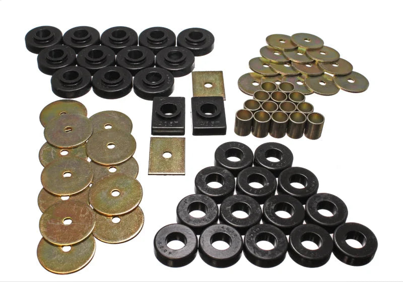 Energy Suspension 55-57 Chevy Full Size (Belair/Caprice/Impala) Black Body Mount Set - Main Product View