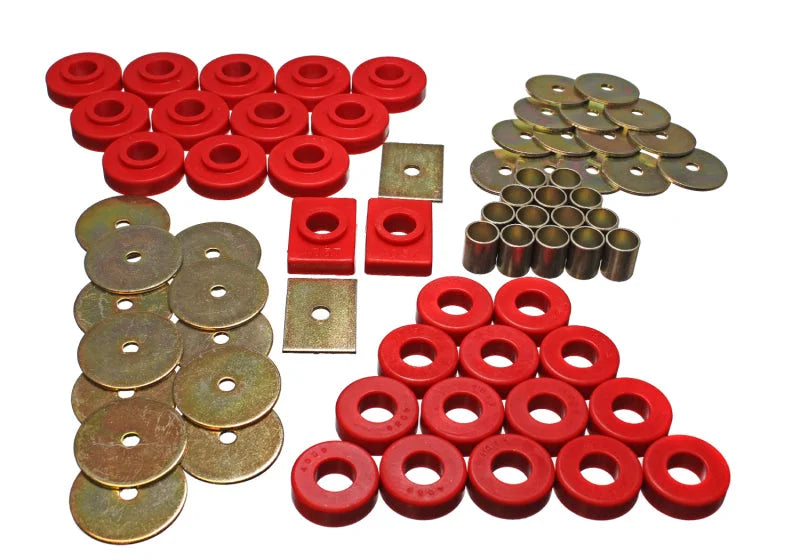 Energy Suspension 55-57 Chevy Full Size (Belair/Caprice/Impala) Red Body Mount Set - Main Product View