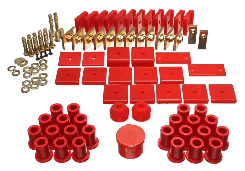 Energy Suspension 64-78 Toyota FJ40 Land Cruiser Red Hyper-Flex Master Bushing Set - Main Product View