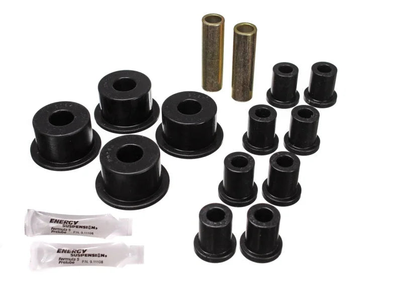 Energy Suspension 65-72 Dodge Charger (w/ 2in Main Eye) Black Rear Leaf Spring Bushing Set - Main Product View