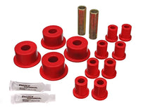 Load image into Gallery viewer, Energy Suspension 65-72 Dodge Charger (w/ 2in Main Eye) Red Rear Leaf Spring Bushing Set - Main Product View