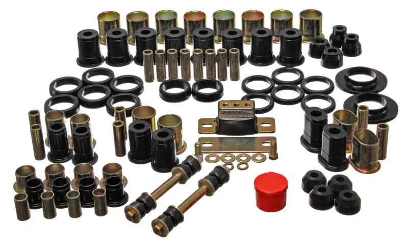 Energy Suspension 66-72 Oldsmobile Cutlass/442/F-85/Europa Black Hyper-flex Master Bushing Set - Main Product View