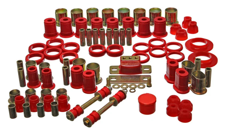 Energy Suspension 66-72 Oldsmobile Cutlass/442/F-85/Europa Red Hyper-flex Master Bushing Set - Main Product View