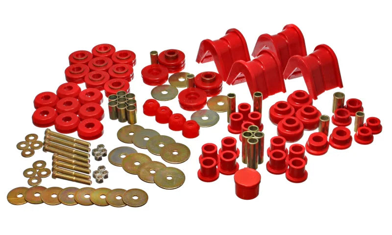 Energy Suspension 66-77 Ford Bronco 4WD (w/ 2 Deg C-Bushings) Red Hyper-Flex Master Bushing Set - Main Product View